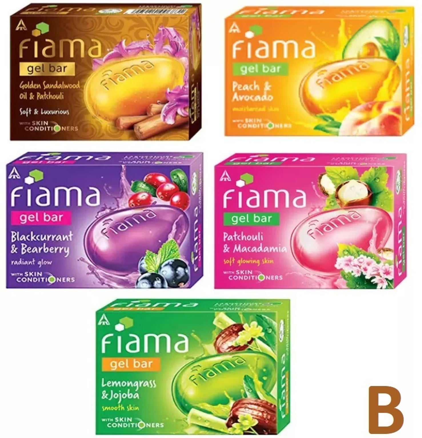 FIAMA GEL BAR SOAP 125*4+125G FREE (MRP - 449 | Net - 209 )