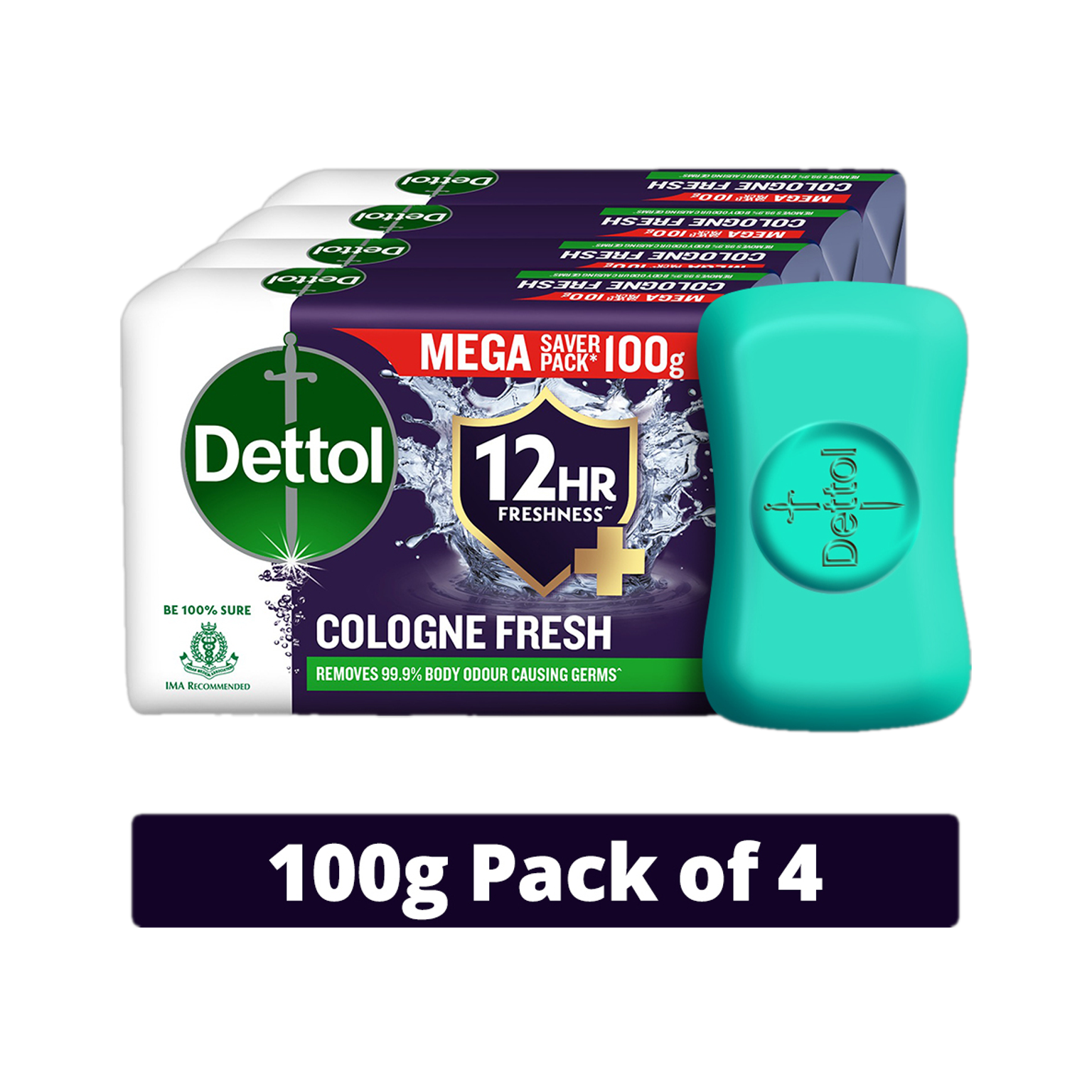 DETTOL COLOGNE SOAP 4*100G (MRP - 149 | Net - 120 )